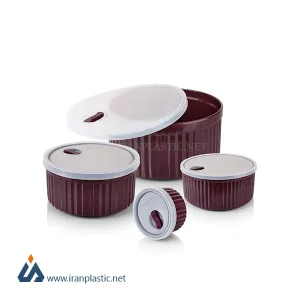 ست کاسه هاشور دار چهار سایز زیباسازان پلاستیک کد 32171