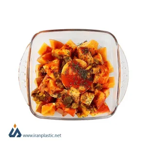 تابه شیشه ای مربع شاینا سایز دو زیباسازان کد 15010