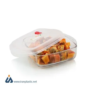 تابه شیشه ای مربع شاینا سایز دو زیباسازان کد 15010