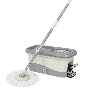 تی زمین شوی چرخشی پدال دار سبد استیل کلبه