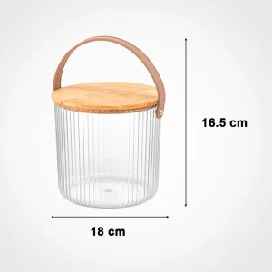 Lemon Plastic 3 Liter Wooden Lid Grooved Bucket.webp