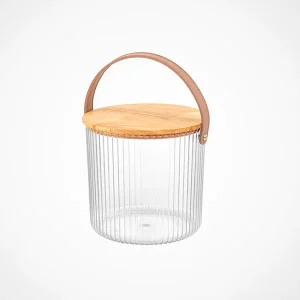 Lemon Plastic 3 Liter Wooden Lid Grooved Bucket.webp