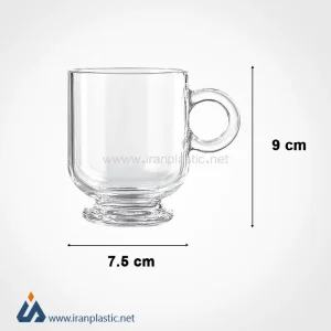 فنجان شیشه‌ای پایه‌دار 220 سی‌سی لیمون 2484.webp