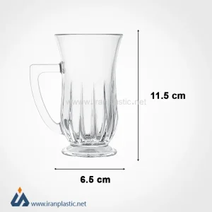 استکان شیشه ای دسته دار 150 سی سی لیمون 2447.webp