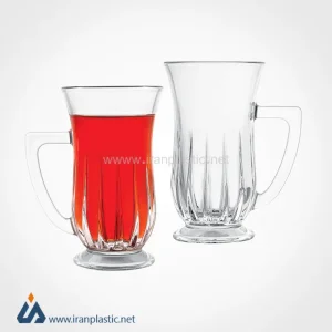 استکان شیشه ای دسته دار 150 سی سی لیمون 2447.webp