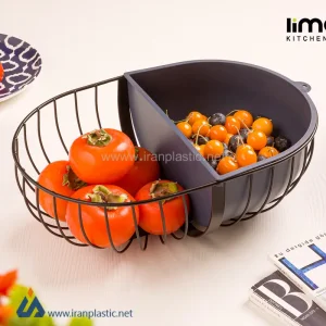 سبد میوه بیضی فلزی لیمون پلاستیک 2348