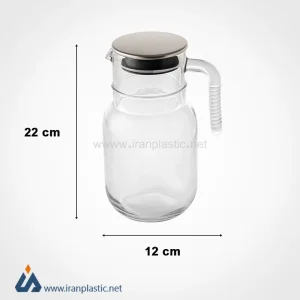 پارچ شیشه ای شیاردار 1.5 لیتر درب استیل لیمون 2375.webp
