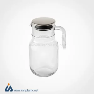 پارچ شیشه ای شیاردار 1.5 لیتر درب استیل لیمون 2375.webp