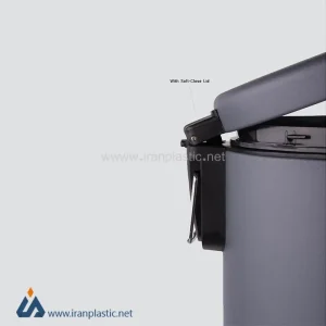 سطل زباله استیل پدالی 30 لیتری متالیس رنگ طوسی مات.webp
