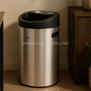 سطل اداری 30 لیتری جاسیگاری‌دار متالیس.webp
