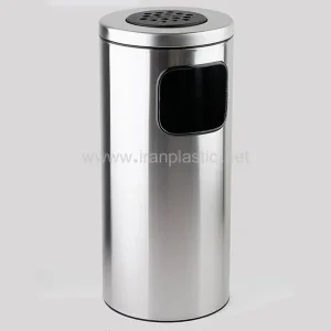 سطل زباله استیل زیر سیگاری دار پنجره دار متالیس