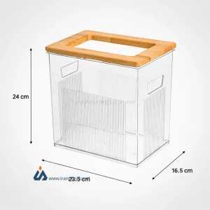 سطل کاغذ رویه چوبی لیمون کد 2501.webp