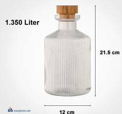 بطری آب درب چوبی 1.350 لیتر لیمون پلاستیک 2271.png