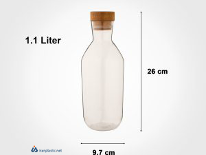 بطری آب درب چوبی 1.1 لیتر لیمون پلاستیک 2270.png