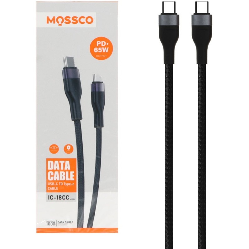 کابل شارژ PD و فست Mossco Type-C To Type-C مدل IC-18CC 65W