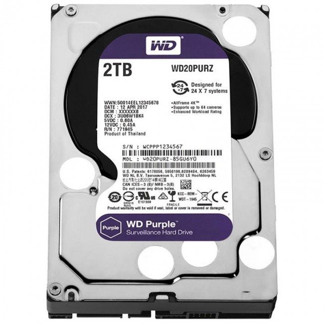 هارددیسک اینترنال وسترن دیجیتال  WD 2TB PURPLE