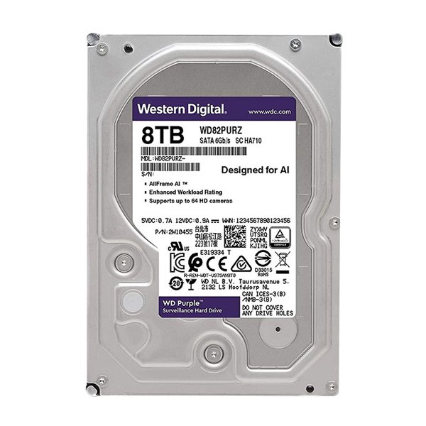 هارددیسک اینترنال وسترن دیجیتال  WD 8TB PURPLE