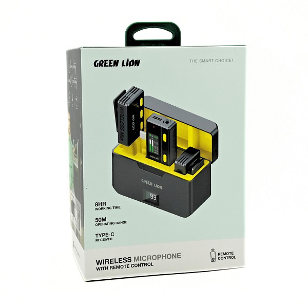 میکروفن بی سیم گرین لاین با ریموت کنترل green lion تایپ سی