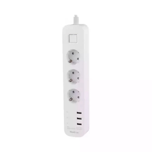 3 راهی برق ارت دار هادرون P323 با کابل 1.8 متری + شارژر USB