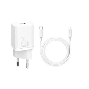 شارژر دیواری فست شارژ باسئوس Baseus Super Si 1C 25W CCCJG25CE TZCCSUP-L02 EU توان 25 وات همراه کابل