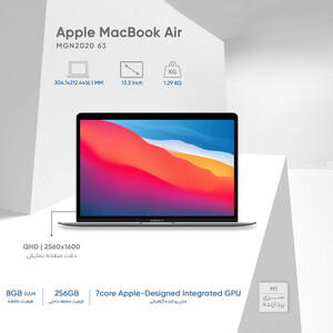 لپ تاپ 13.3 اینچی اپل MacBook Air MGN63 2020