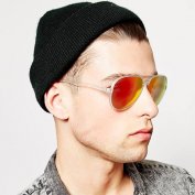 عینک آفتابی ریبن آینه ای شیشه آتشی Plastic Aviator with Colour Mirror Lens