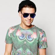 عینک آفتابی ریبن آینه ای شیشه آبی Plastic Aviator with Colour Mirror Lens
