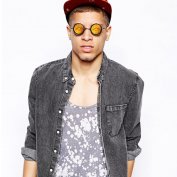 عینک آفتابی ریبن هولوگرام گرد Reclaimed Vintage Eyes Hologram Round Sunglasses