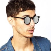 عینک آفتابی گرد آینه ای ASOS Keyhole Round with Mirror Lens
