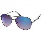 فروش عینک آفتابی ASOS Matte Black Aviator With Blue Flash Lens