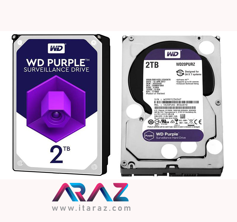 WESTERN DIGITAL PURPLE WD23PURZ 2TB HARD DRIVE