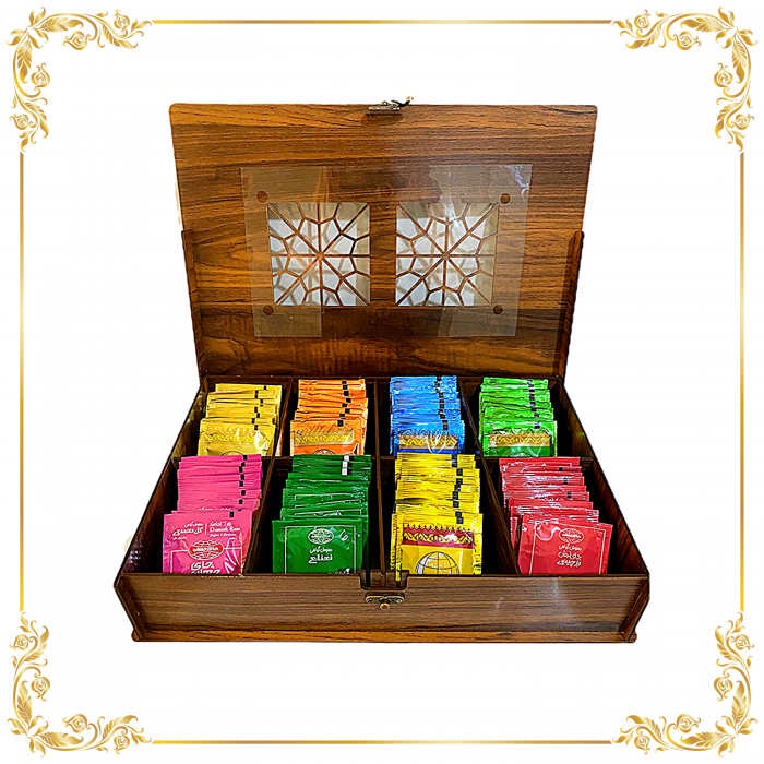 پک چوبی لوکس 8 خانه چای کیسه ای ( 80 عددی)