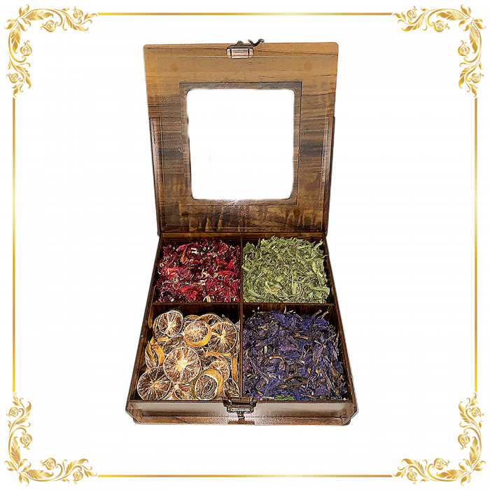 پک چوبی لوکس 4 خانه دمنوش