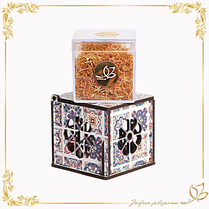 ریشه زعفران با باکس چوبی