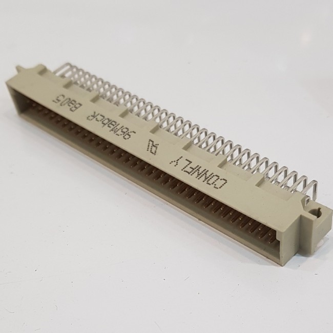 کانکتور DIN 41612 نوع C نری، سه ردیف 96 پایه، رایت انگل، DIN 41612 Connector Type C, Male, 3x32 Pin (abc) Right angle