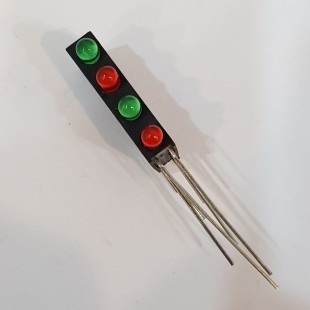 LED قابدار 4 تایی (سبز، قرمز، سبز، قرمز)، Right Angle 4 x 3mm GRGR LED