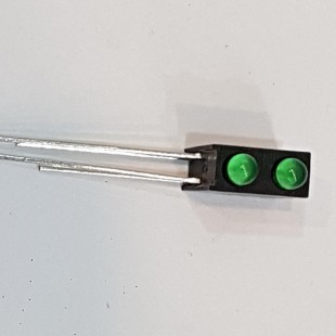 LED قابدار دوتایی (سبز، سبز) , Right Angle 2 x 3mm GG LED