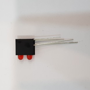LED قابدار دوتایی (قرمز، قرمز) , Right Angle 2 x 3mm RR LED