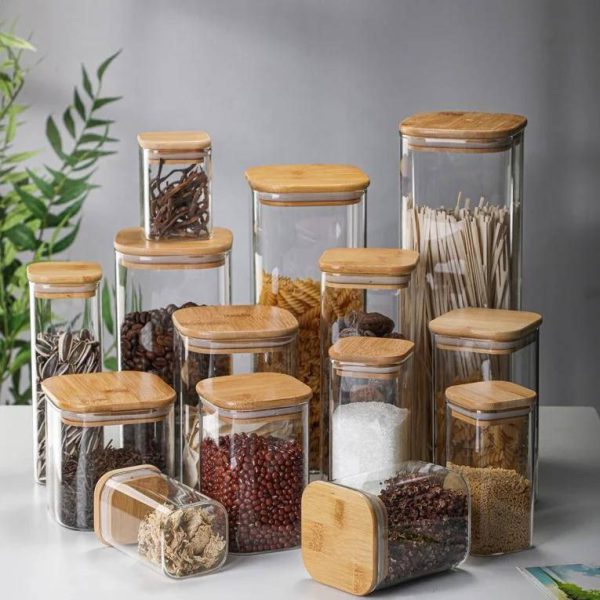 بانکه مربعی پیرکس درب بامبو