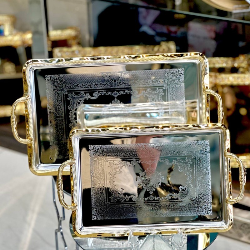 سینی استیل ۲تیکه خارجی