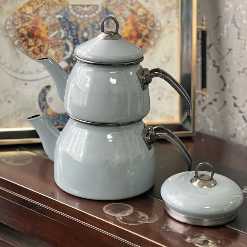 کتری و قوری لعابی طوسی  شاهین ترکیه