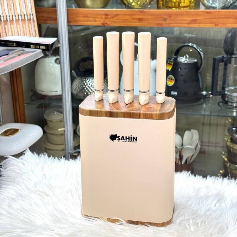 ست چاقو استند‌مستطیلی 6پارچه