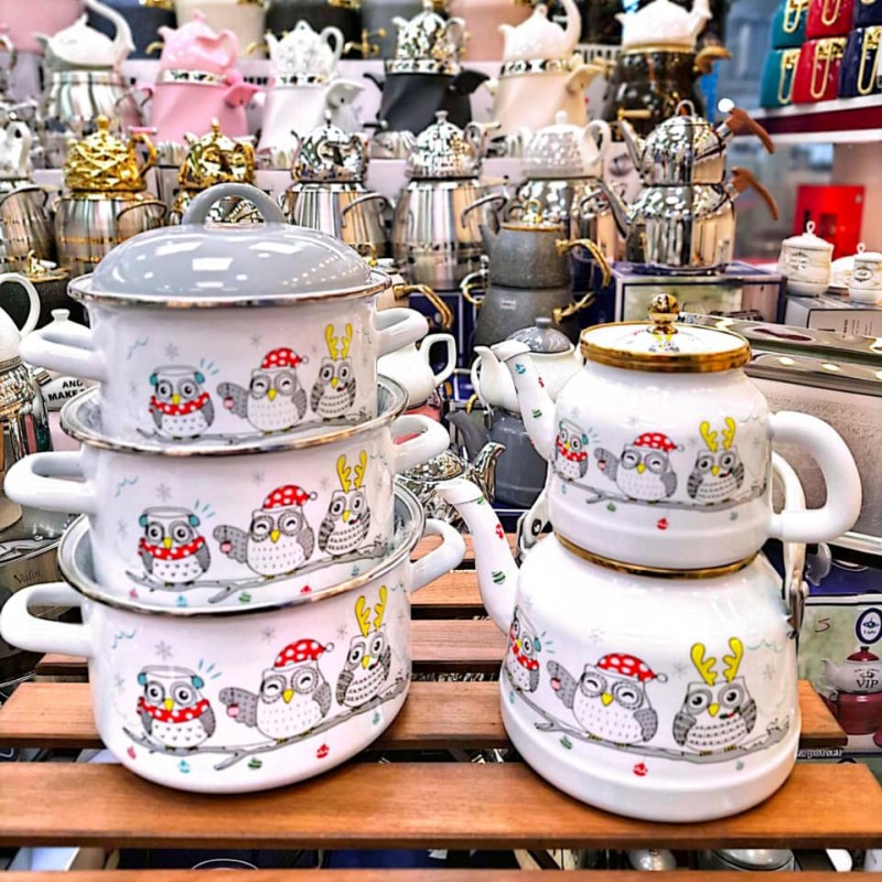 کتری قوری و قابلمه لعابی