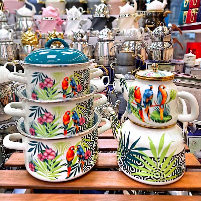 کتری قوری و قابلمه لعابی