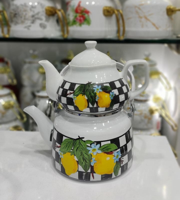 کتری قوری لعابی طرح ترک