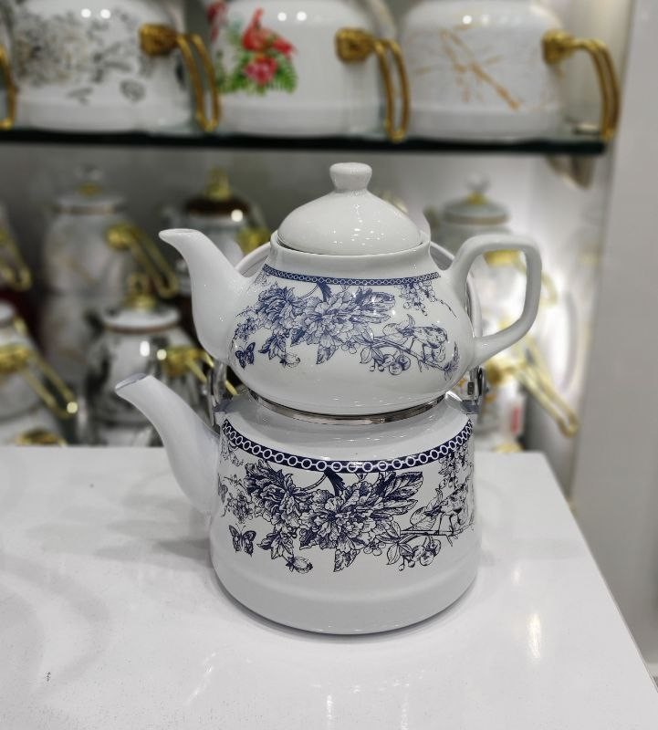 کتری قوری لعابی طرح ترک