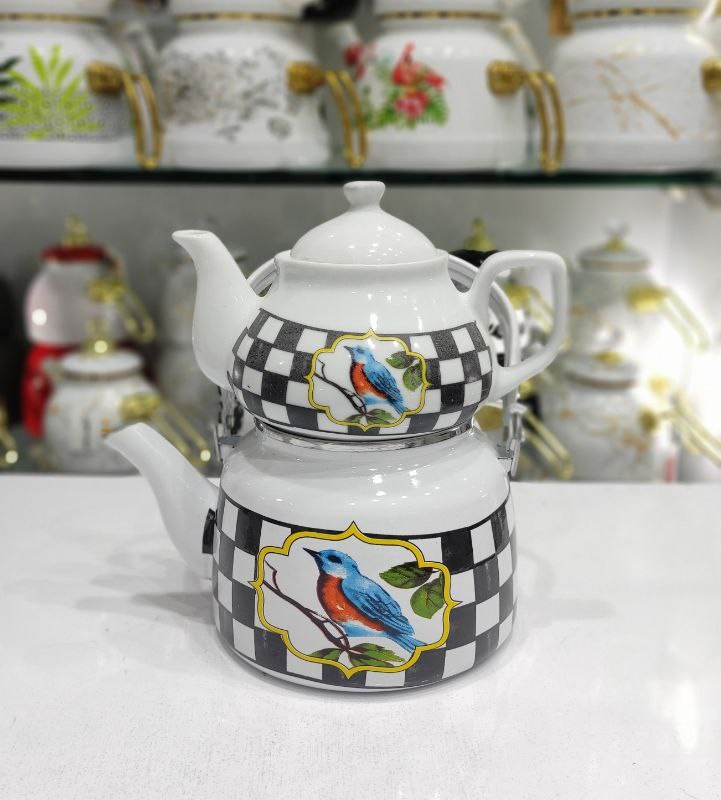 کتری قوری لعابی طرح ترک