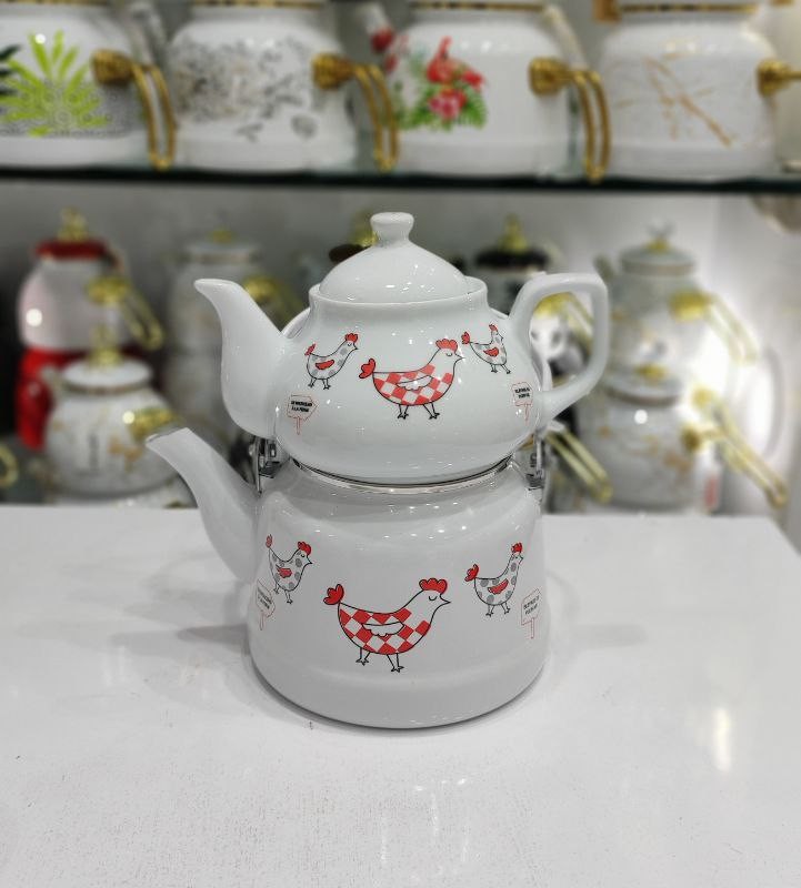 کتری قوری لعابی طرح ترک