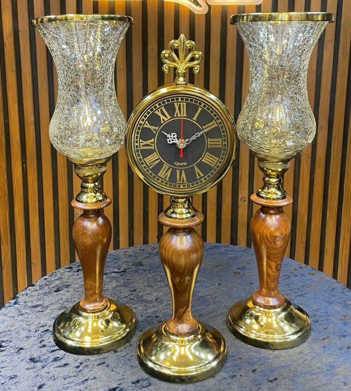 ست ساعت و شمعدان رومیزی آنتیک