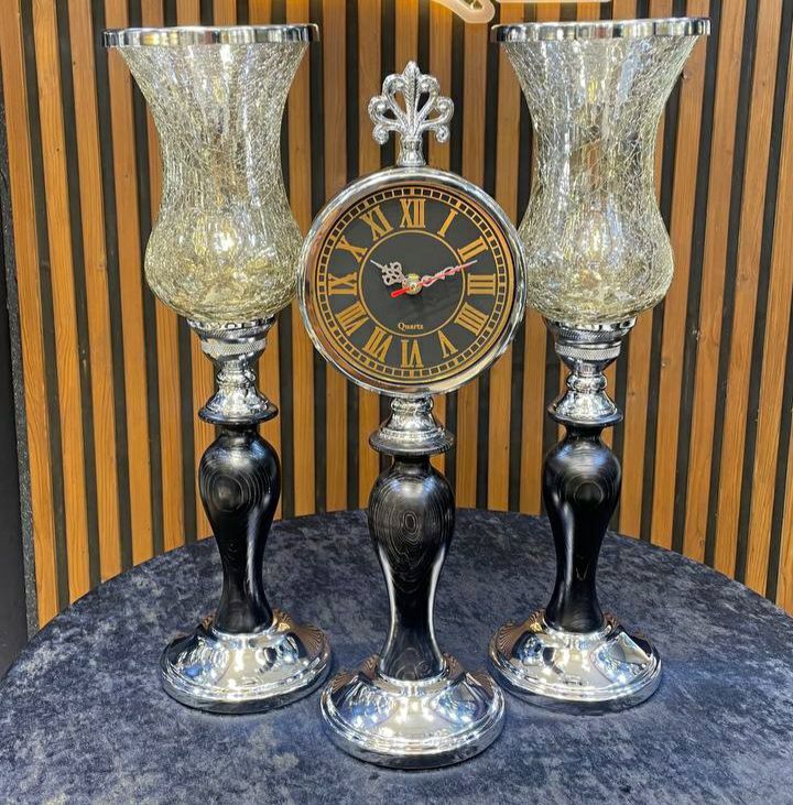 ست ساعت و شمعدان رومیزی آنتیک
